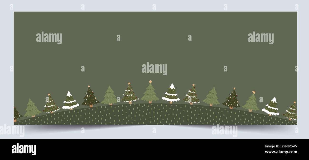 Christmas tree background with snowy greens. Vector illustration Stock ...