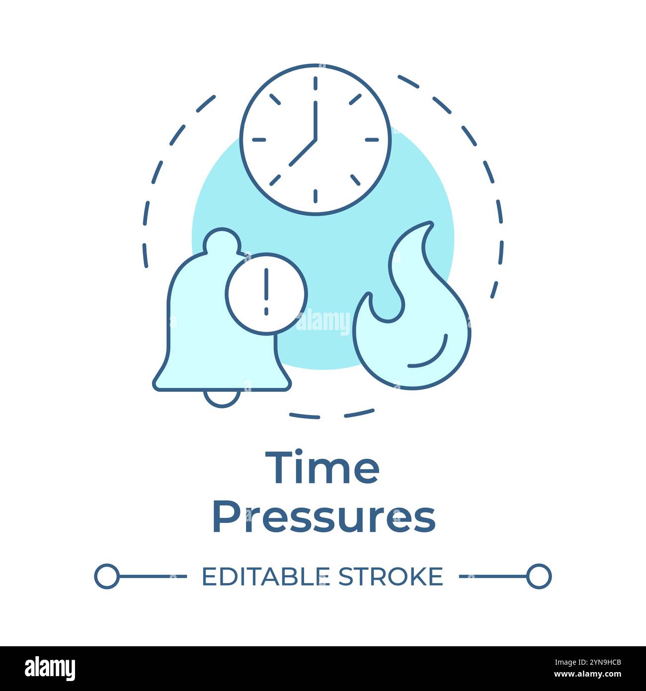 Time pressures soft blue concept icon Stock Vector