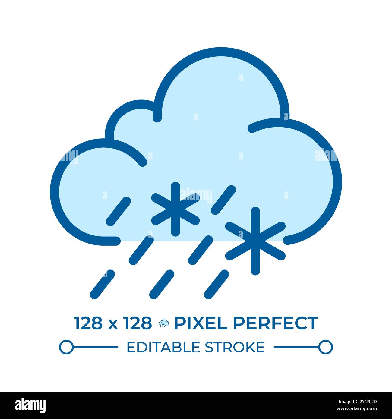 Sleet RGB color icon Stock Vector
