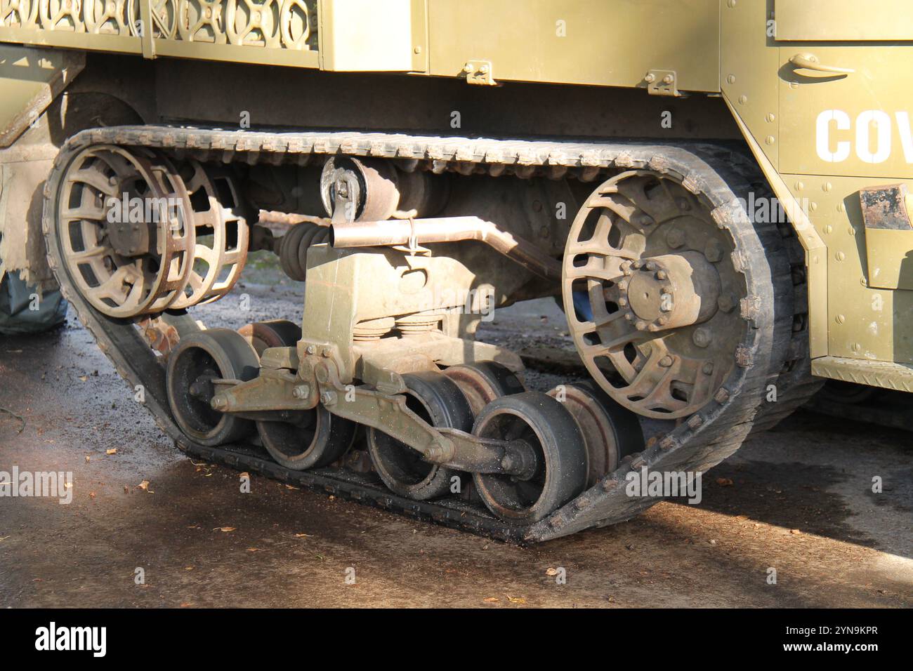 Halftrack Car The Drive from a War Time Half Track Armoured Car Stock Photo - Alamy