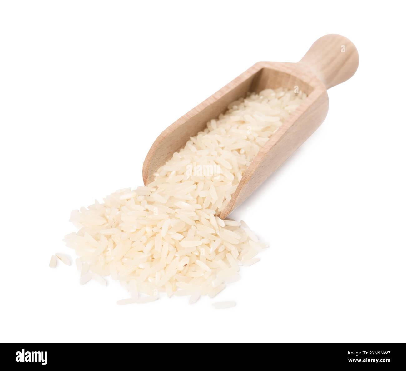 Scoop with raw rice isolated on white Stock Photo - Alamy