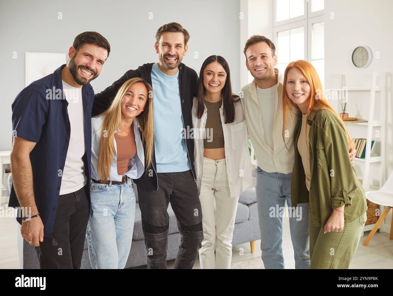 Five colleagues posing hi-res stock photography and images - Alamy