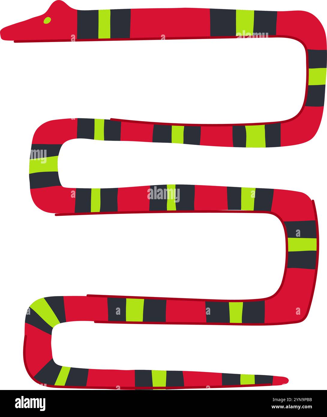 python snake oriental cartoon vector illustration Stock Vector Image ...