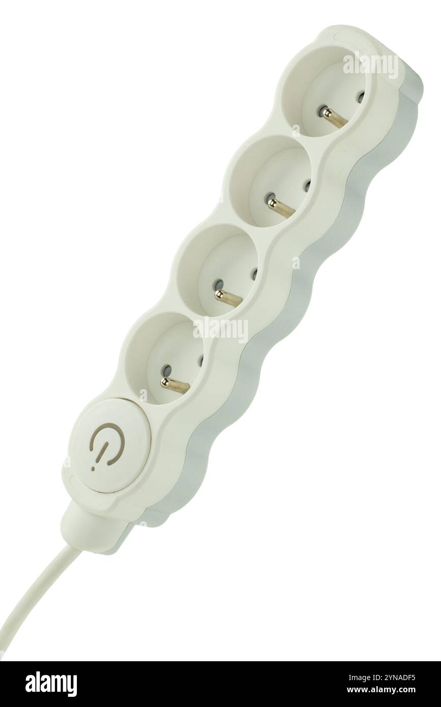 Power Strip with On/Off Switch and Four Outlets Stock Photo