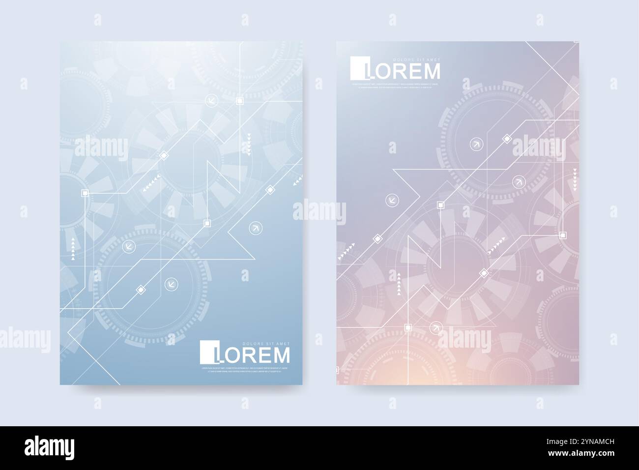 Abstract digital technology cover template design for a report and ...