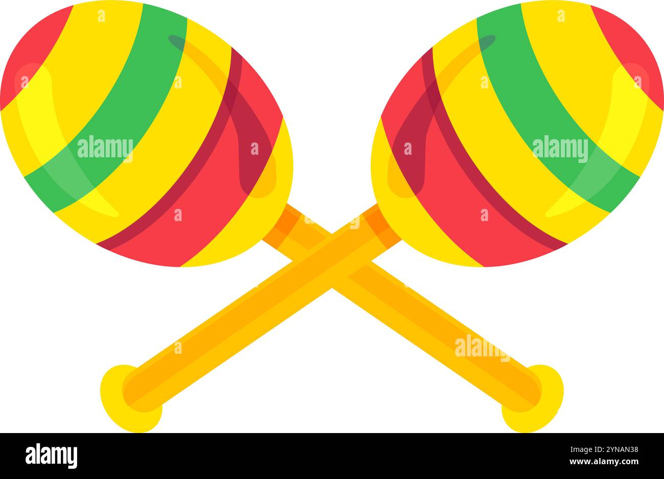 Colorful Mexican musical instruments maracas. Element of Hispanic holiday Cinco De Mayo. Mexican holiday icon. Simple cartoon vector element isolated Stock Vector