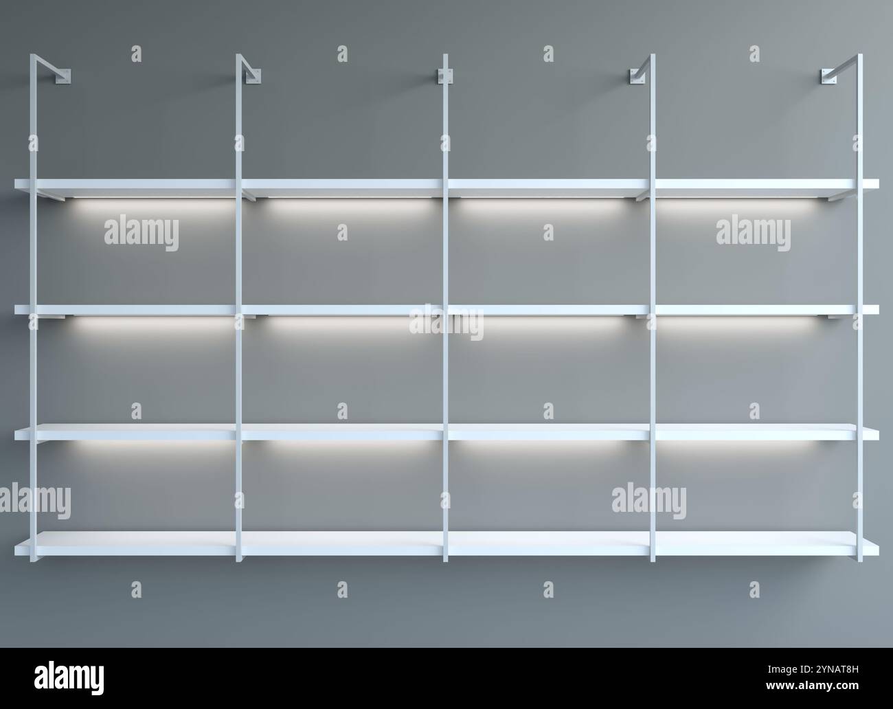 Wall background of furniture showcase shelves Stock Photo - Alamy
