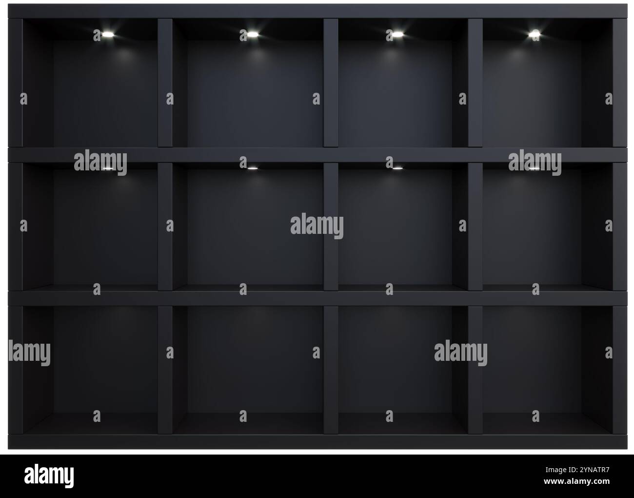 Wall background of furniture showcase shelves Stock Photo - Alamy