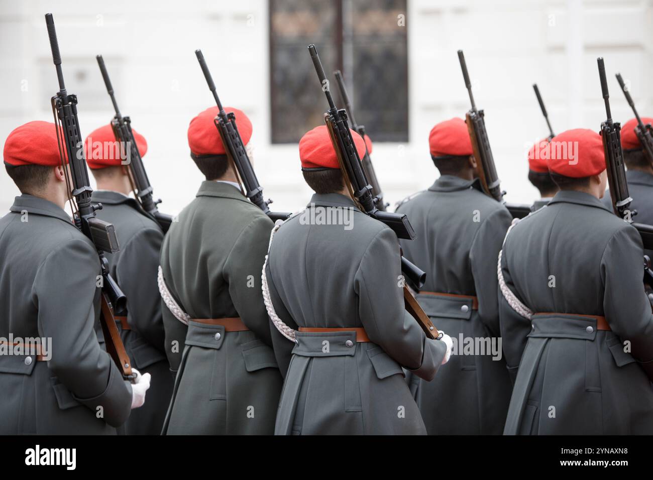 Vienna, Austria. 25th Nov, 2024. AUSTRIA; VIENNA; 20241125; Soldiers of the Austrian Armed Forces' Honor Guard during the official visit of Kazakh President Sadyr Japarov to Austria in front of the Hofburg Palace in Vienna on November 25, 2024. /// ÖSTERREICH; WIEN; 20241125; Soldaten der Ehrengarde des Österreichischen Bundesheer während des offizielen Besuch von Kasachischer Präsident Sadyr Schaparow in Österreich vor der Hofburg in Wien am 25. November 2024. - 20241125 PD3243 Credit: APA-PictureDesk/Alamy Live News Stock Photo