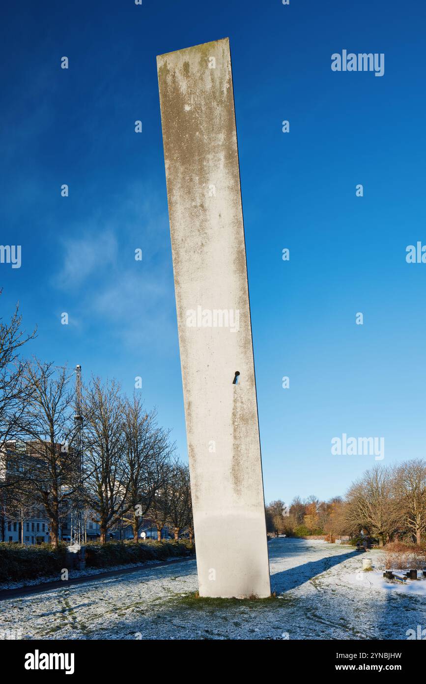 Fredens Port (‘The Gate of Peace’), concrete sculpture by Hein Heinsen, Stig Brøgger & Mogens Møller, 1982; Fredens Park, Copenhagen, Denmark Stock Photo
