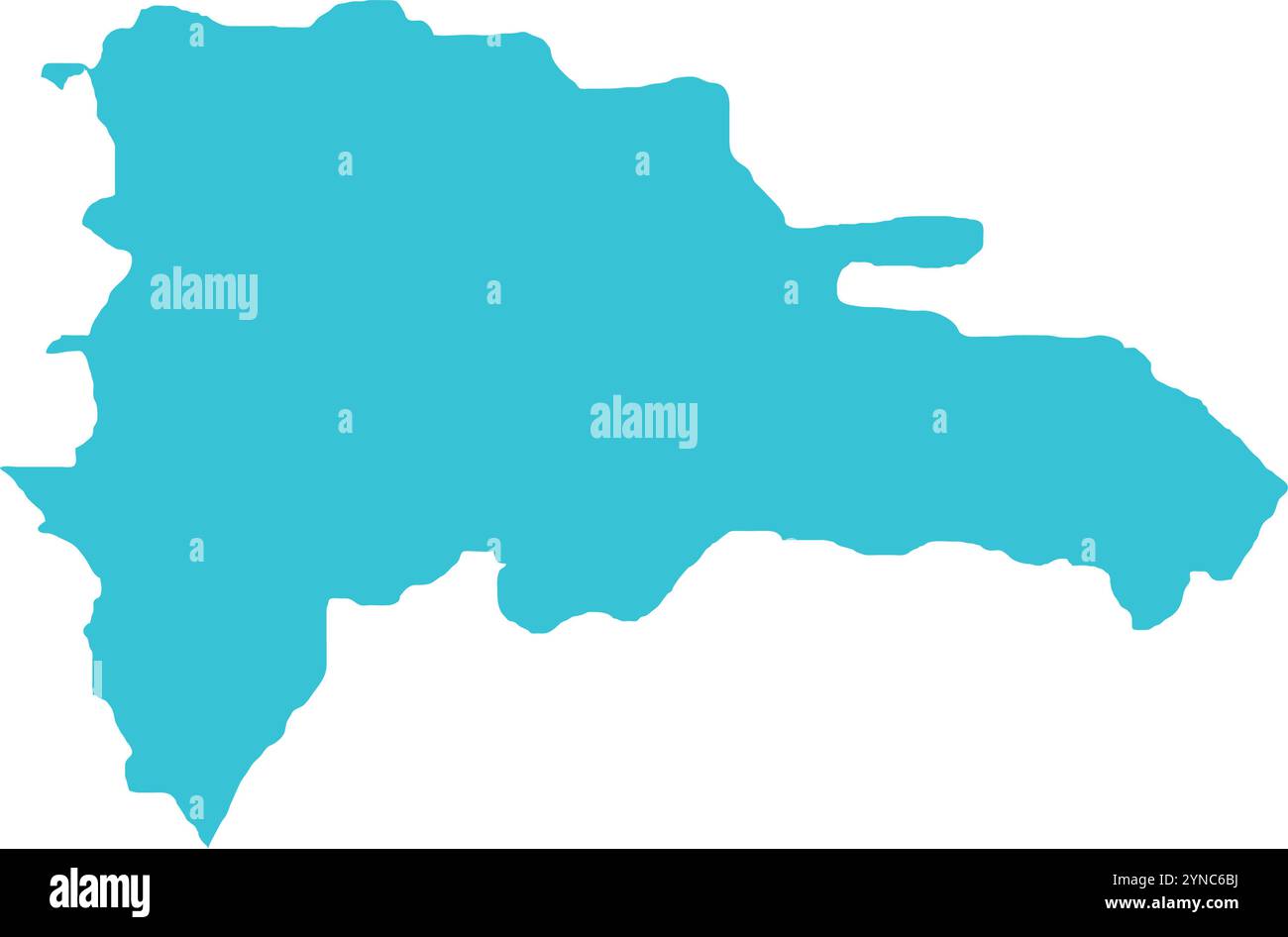 Dominica Republic MAP in Blue, Country Map, Dominica Republic, Border Map, Border line of Dominica Republic, Geographic Map Stock Vector