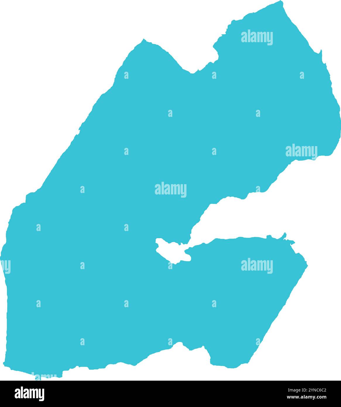 Djibouti MAP in Blue, Country Map, Djibouti, Border Map, Border line of 