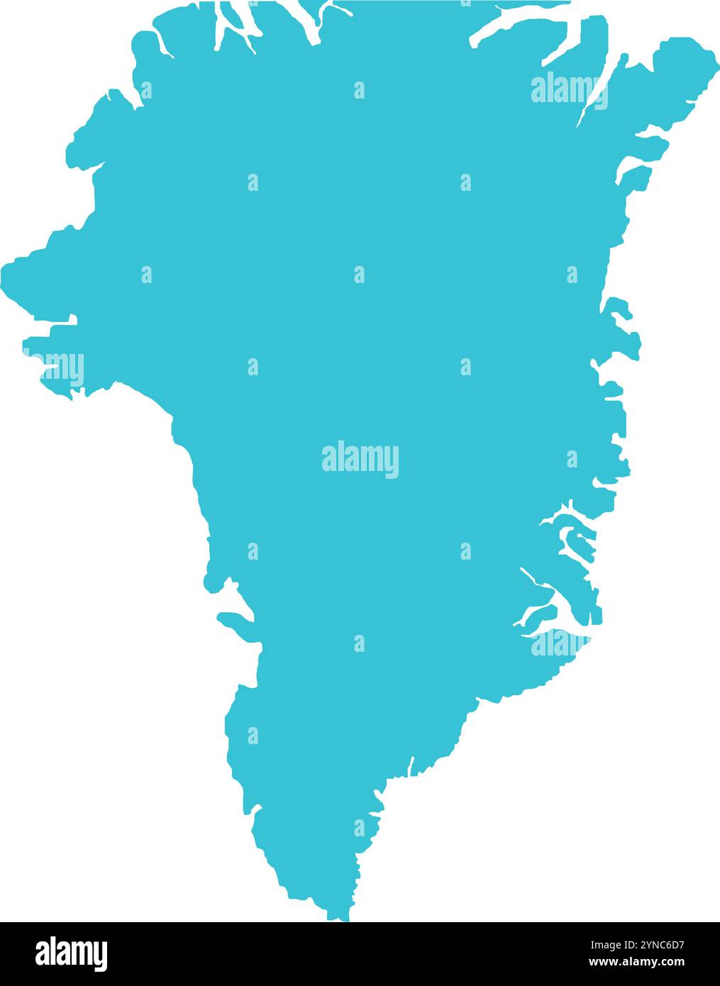 Greenland MAP in Blue, Country Map, Greenland, Border Map, Border line 