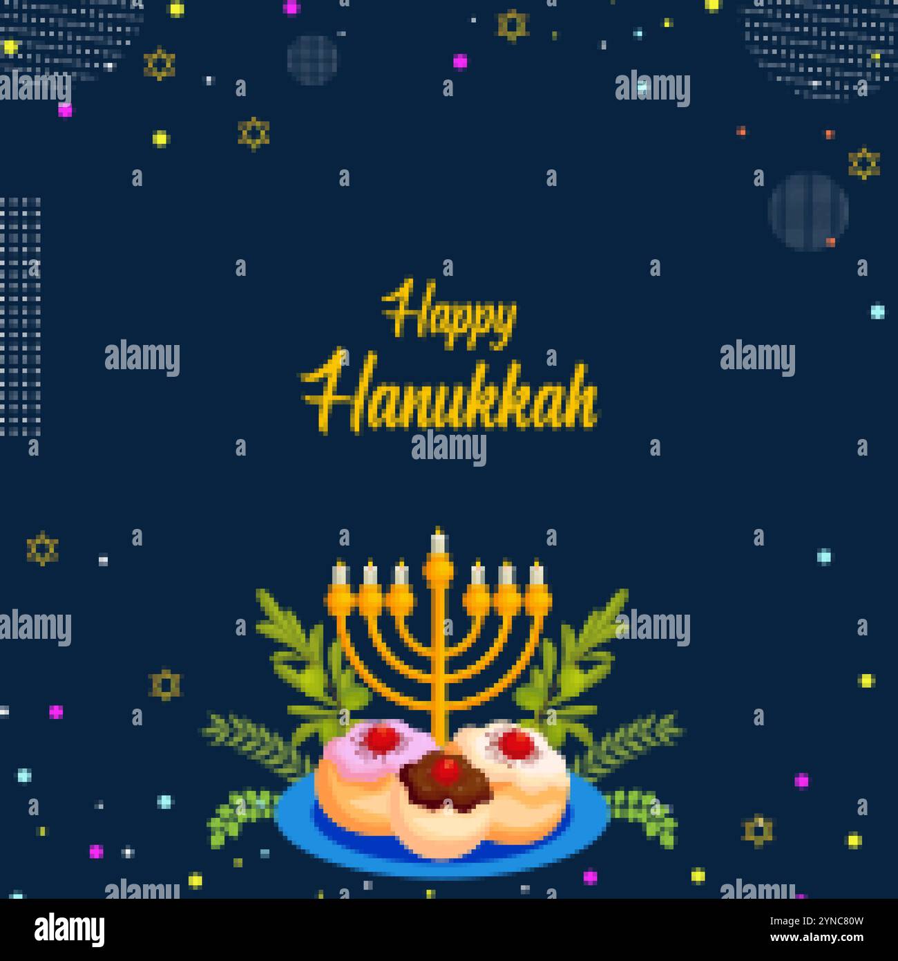 Hanukkah greeting in hebrew