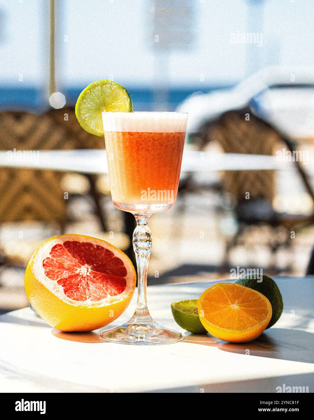 Shoot cocktail in restaurant of Corsica Stock Photo