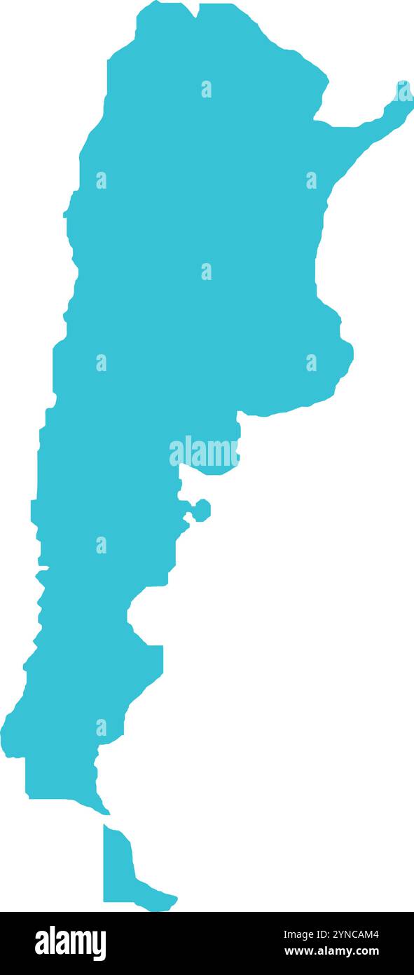 Argentina MAP in Blue, Country Map, Argentina, Border Map, Border line