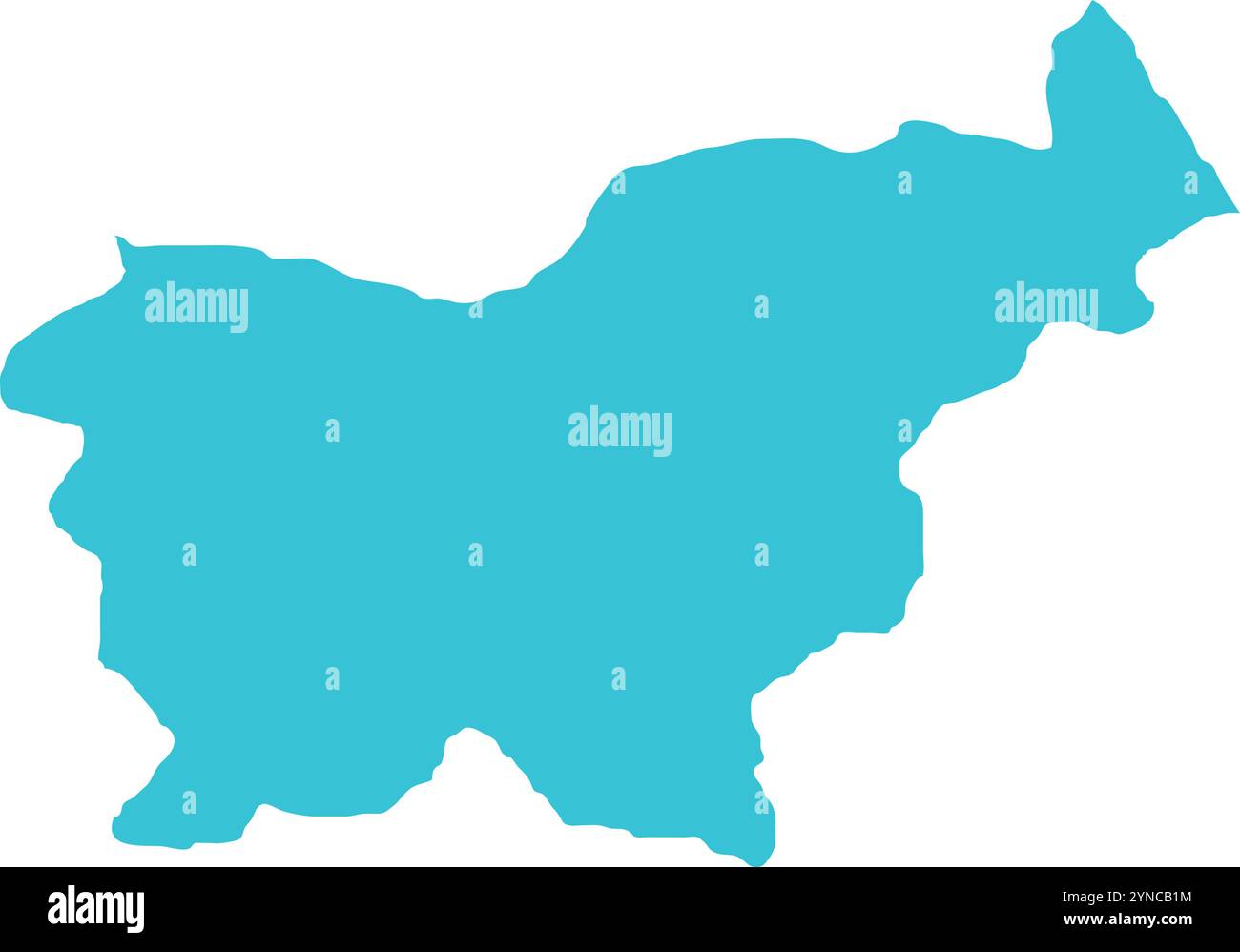 Slovenia MAP in Blue, Country Map, Slovenia, Border Map, Border line of 
