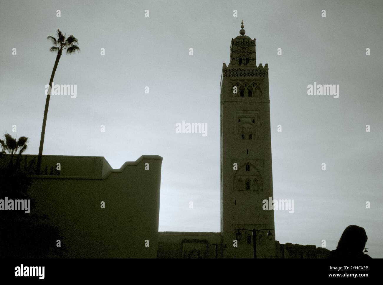 The iconic minaret of the Koutoubia Mosque in the ancient old city of ...