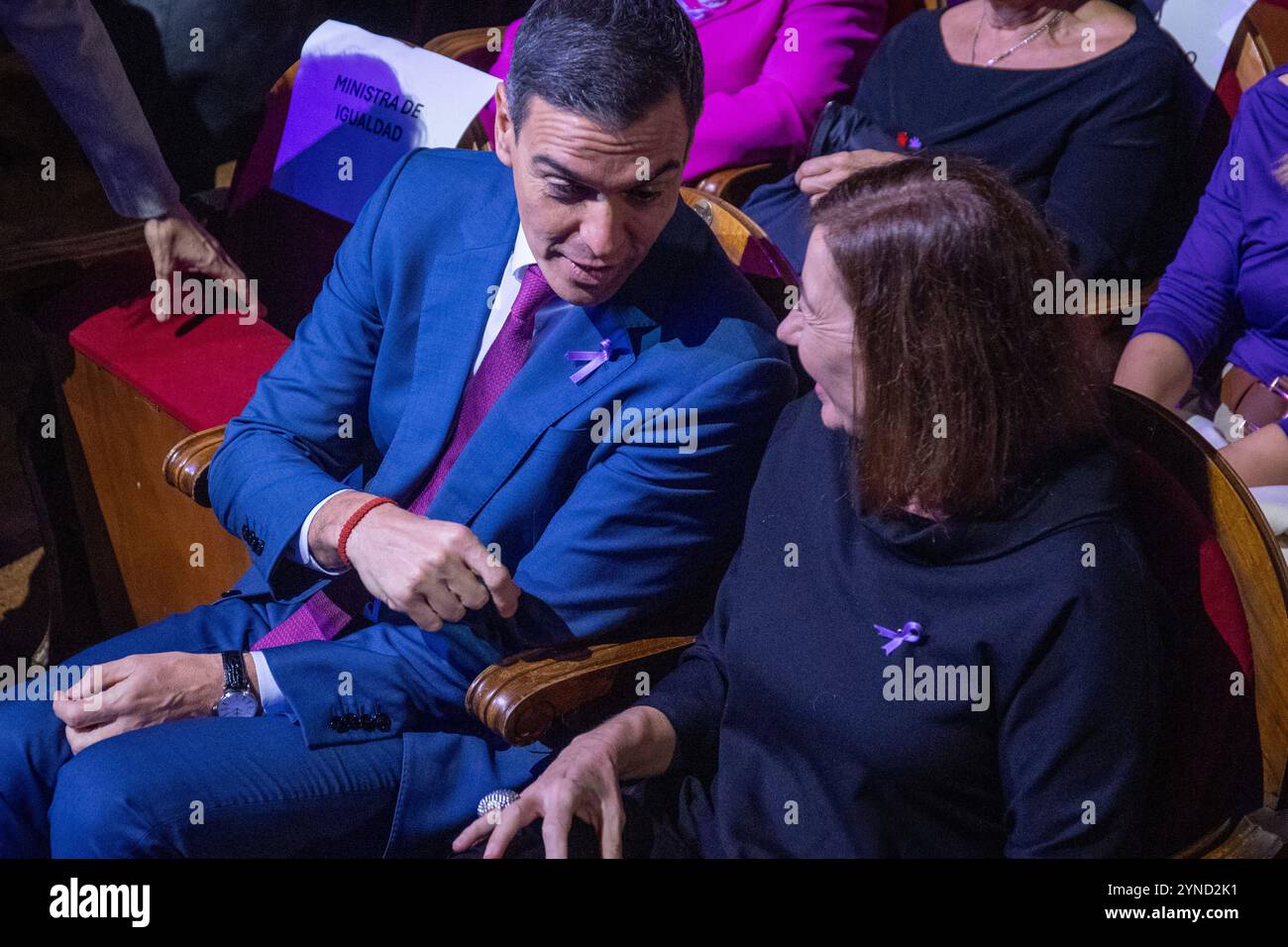 Madrid, Spain. 25th Nov, 2024. during the opening of the institutional event on the occasion of 25N, International Day for the Elimination of Violence against Women organized by the Ministry of Equality of Spain. Credit: D. Canales Carvajal/Alamy Live News Stock Photo