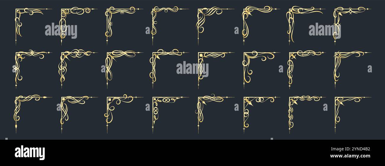 Vintage decorative golden corners Stock Vector