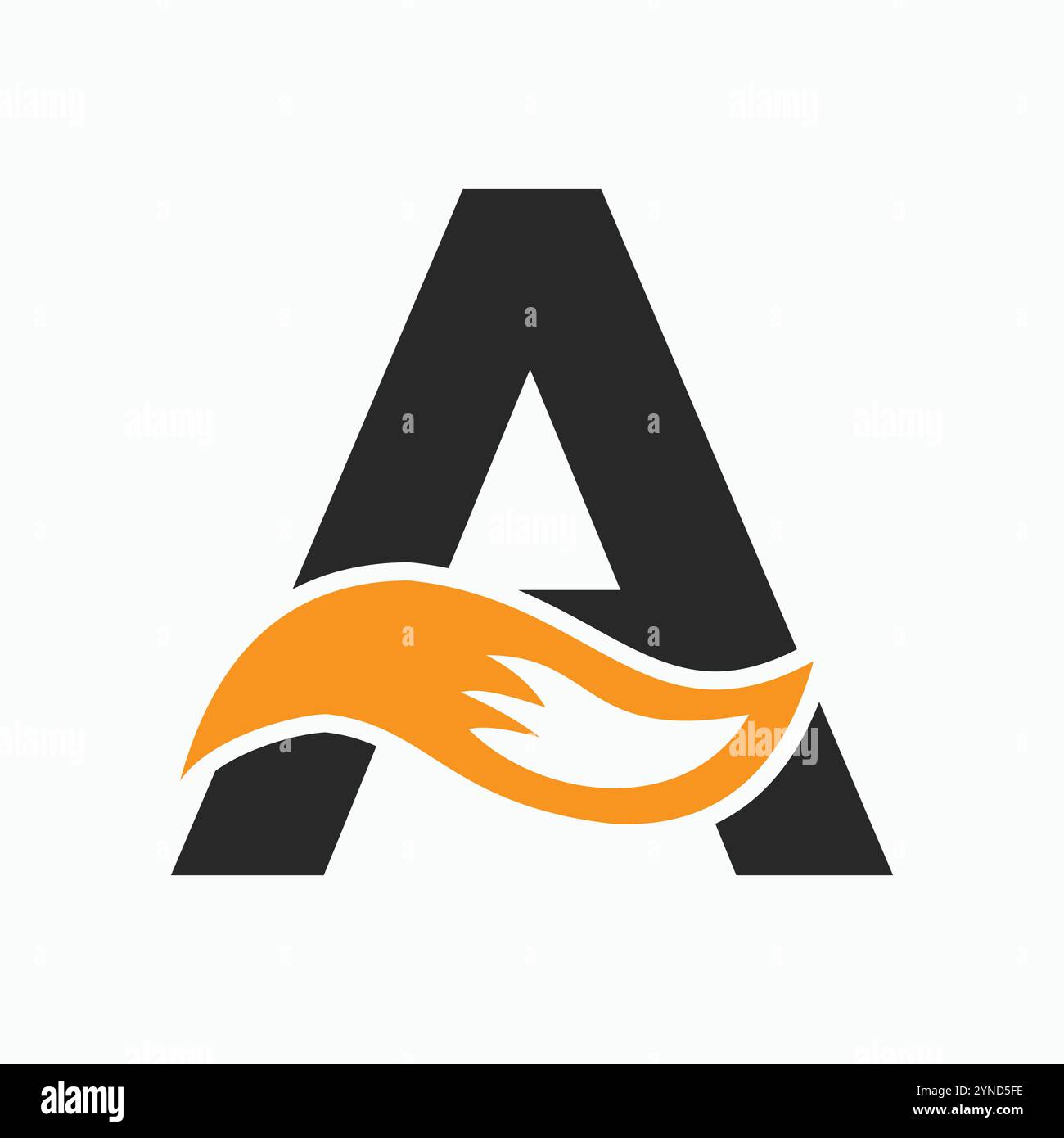 Initial Letter A Fox Logo Design Concept With Fox Tail Symbol Stock Vector