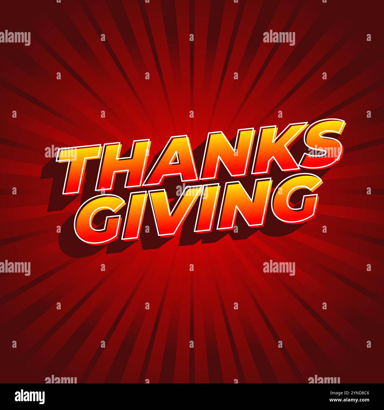 Thanksgiving text effect design for social media ads Stock Vector