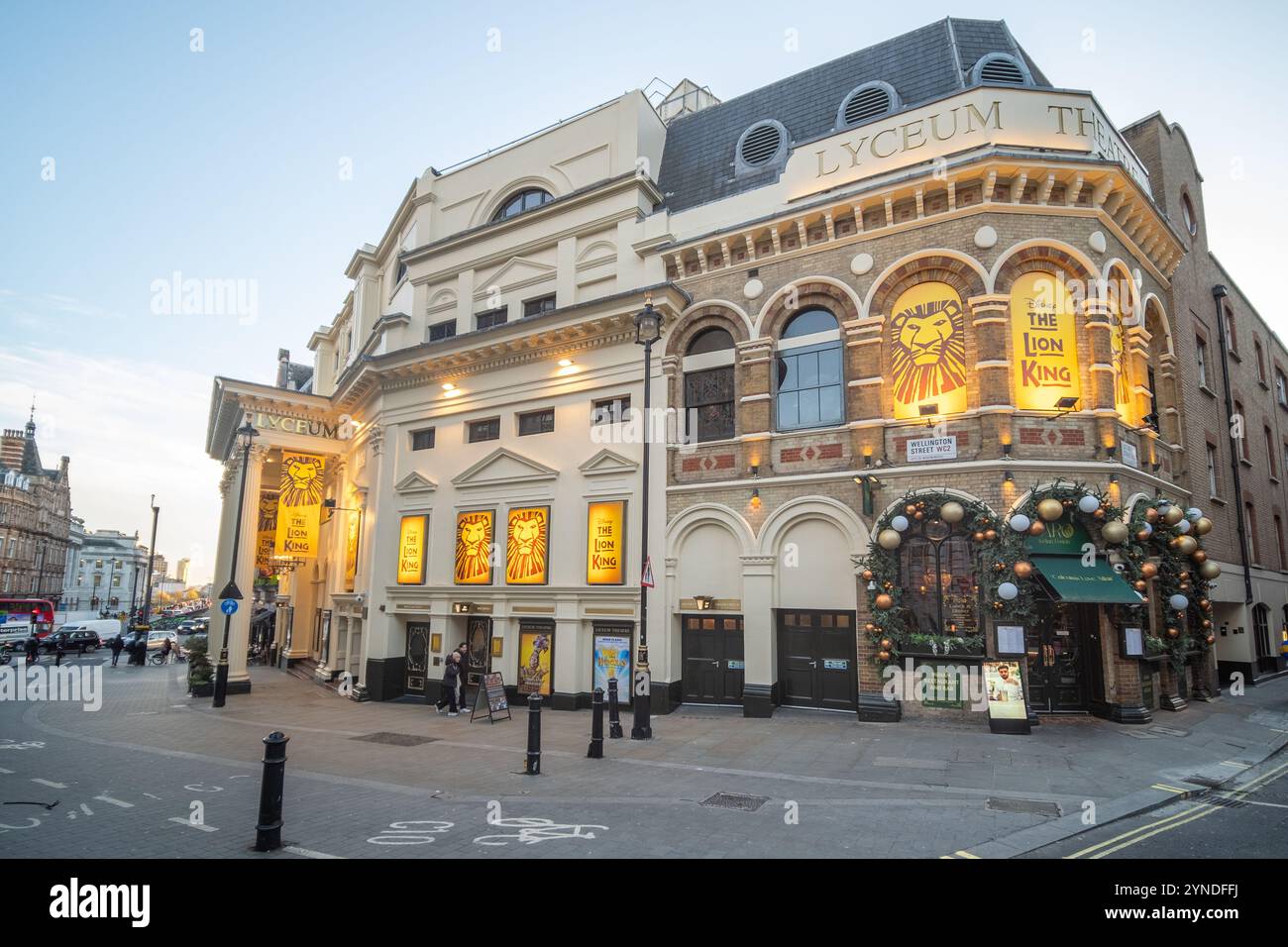 LONDON- NOVEMBER 21, 2024: Lyceum Theatre, home of the hugely popular and successful Lion King musical in London's West End Stock Photo