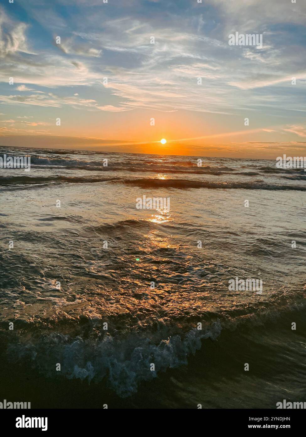 Clearwater Beach Ocean Waves at Sunset - Smartphone Captured Stock Image