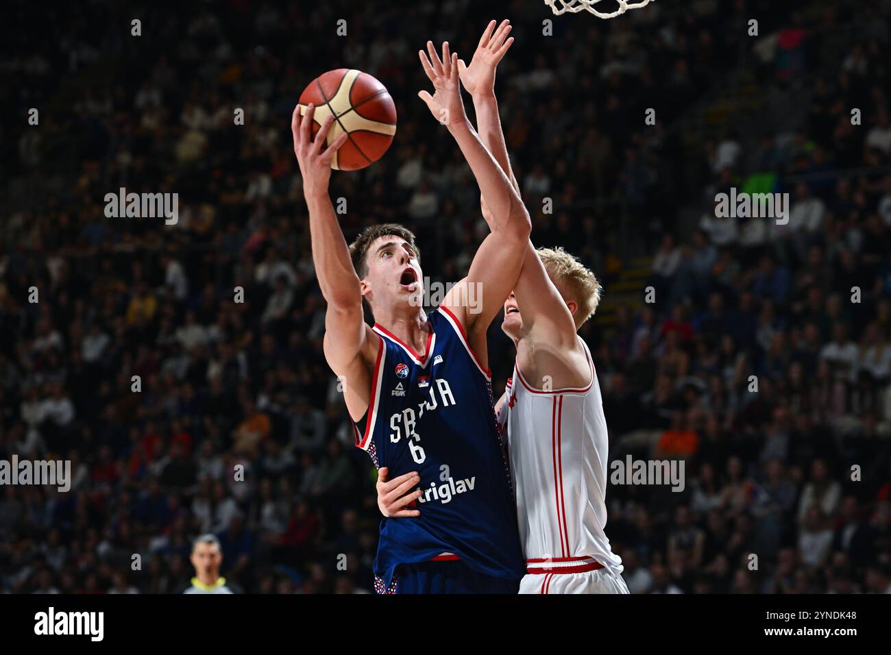 Belgrade, Serbia, 24 November, 2024. Bogoljub Markovic of Serbia in action during the FIBA Eurobasket 2025 Qualifier match between Serbia and Denmark at Aleksandar Nikolic Hall in Belgrade, Serbia. November 24, 2024. Credit: Nikola Krstic/Alamy Stock Photo