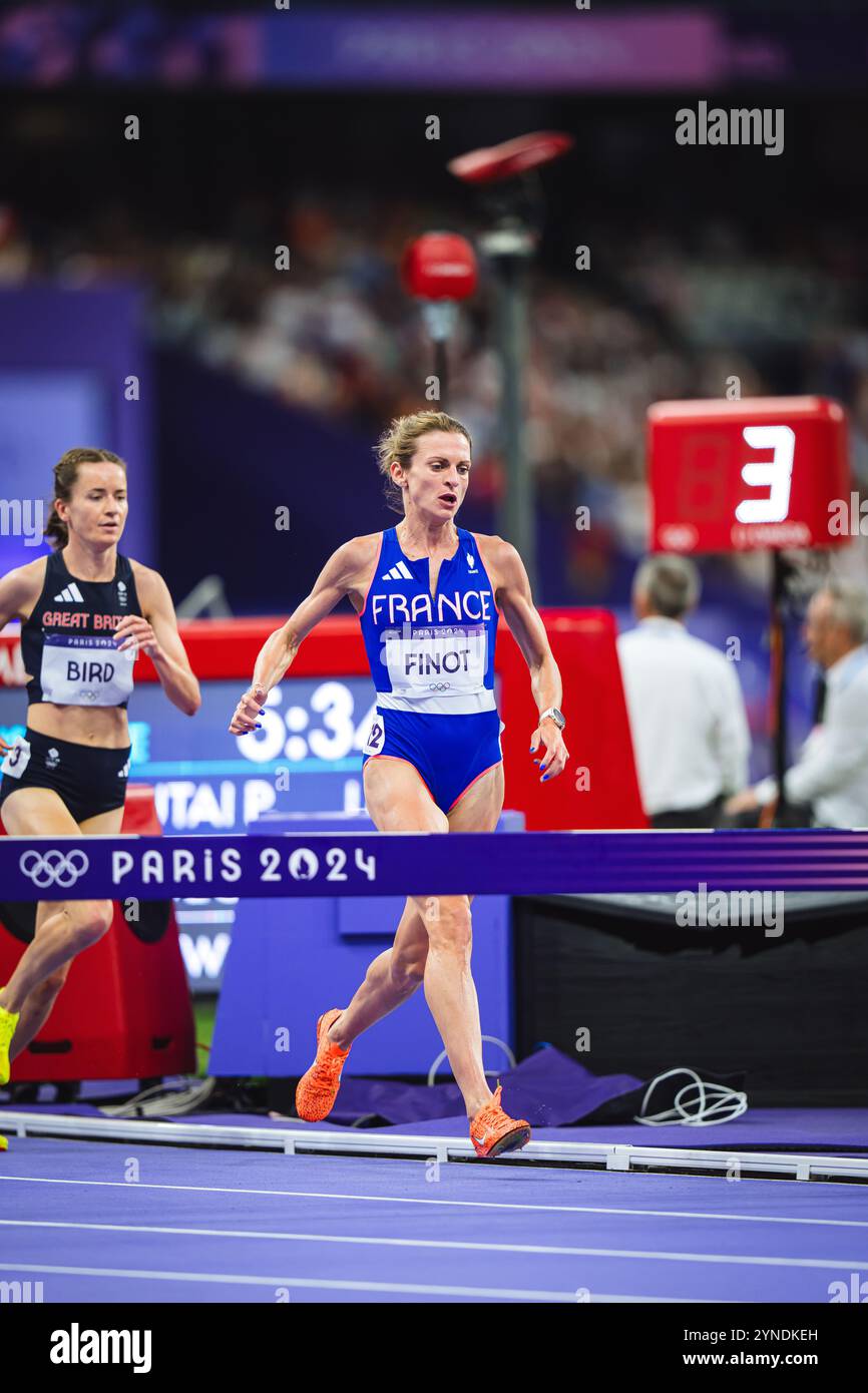 Alice Runner Alice Finot participating in the 3000 metres steeplechase at the Paris ...