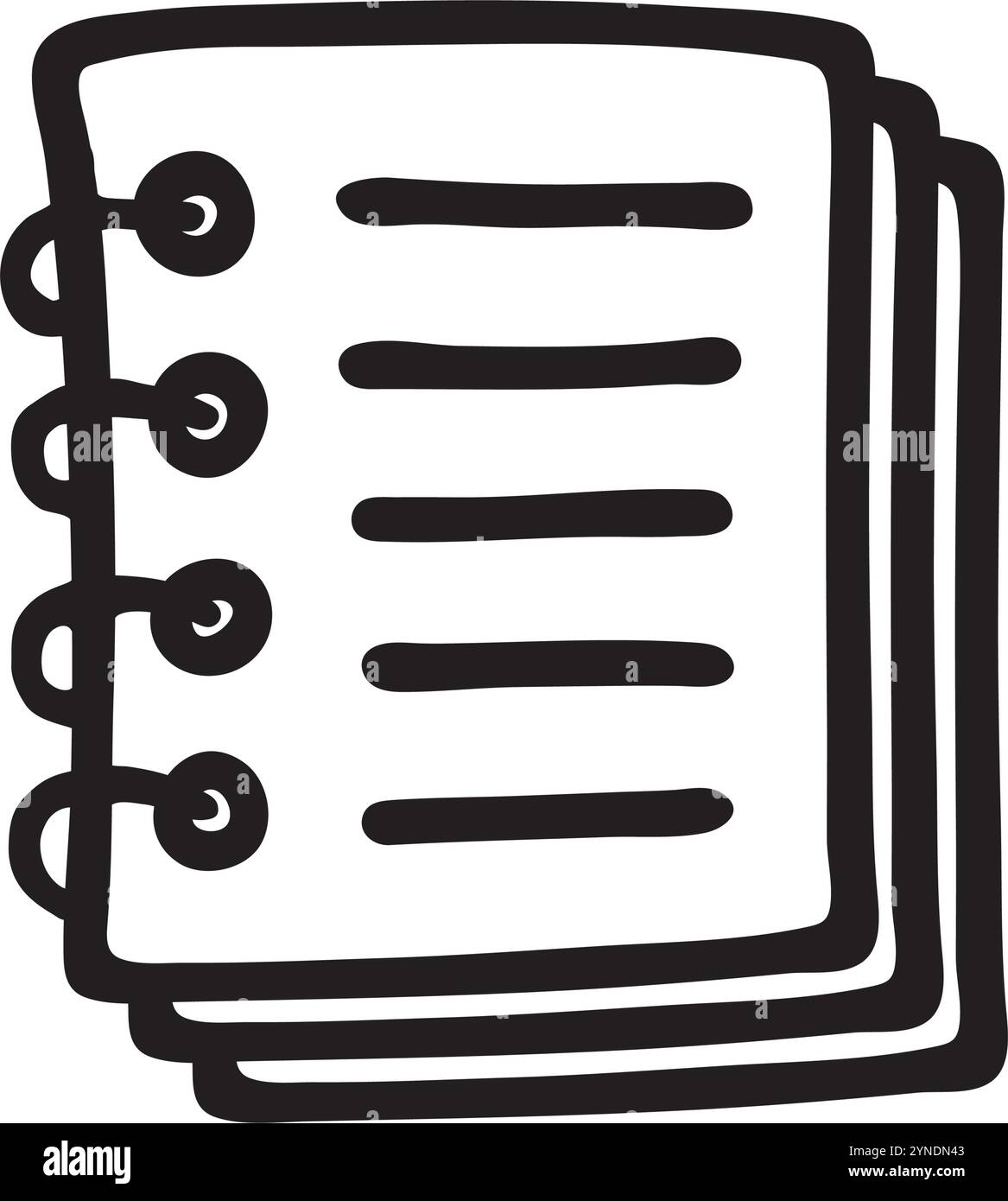Doodle Notepad icon handdrawn with ink pen Stock Vector