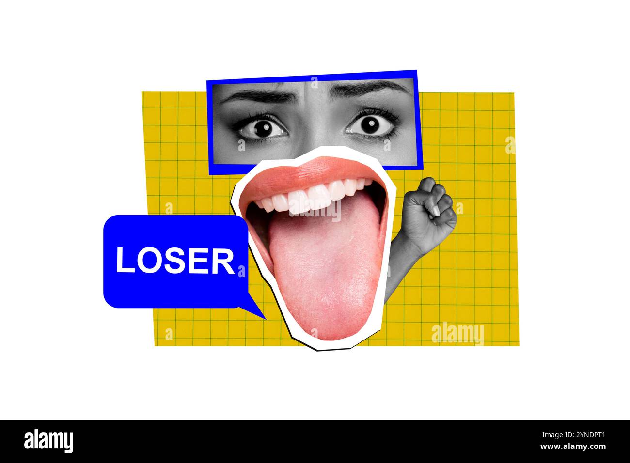 What Is Rude Face Collage image woman face fragment mouth rude offense bullying loser ...