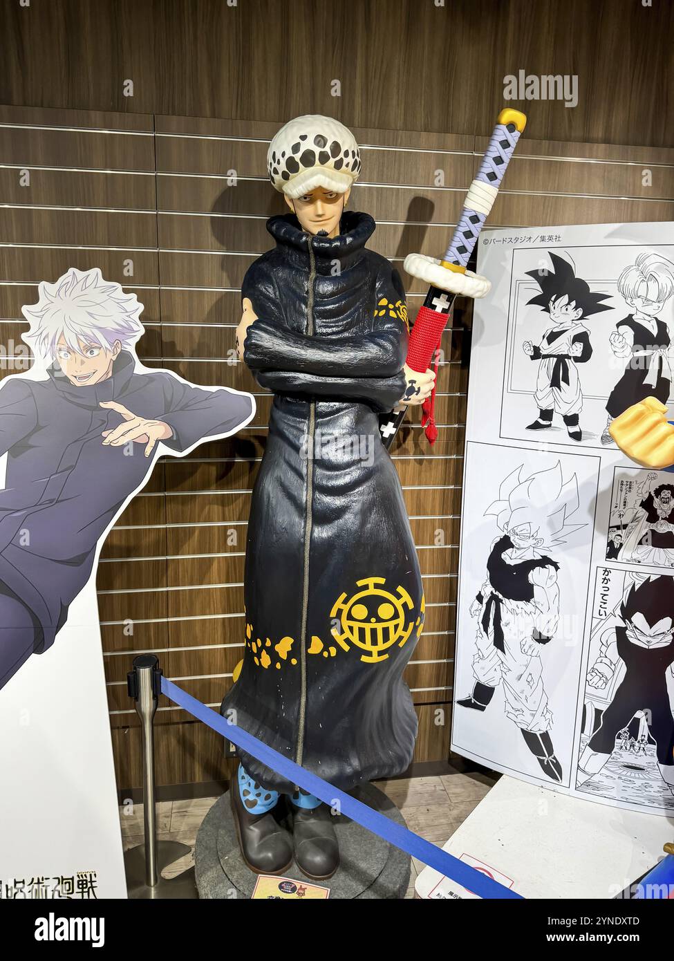 Kita Ward, Osaka, Japan. Dec 24, 2023. A Human Size Model of One Piece Anime, Grandista Nero, Trafalgar D. Water Law Surgeon of Death Stock Photo
