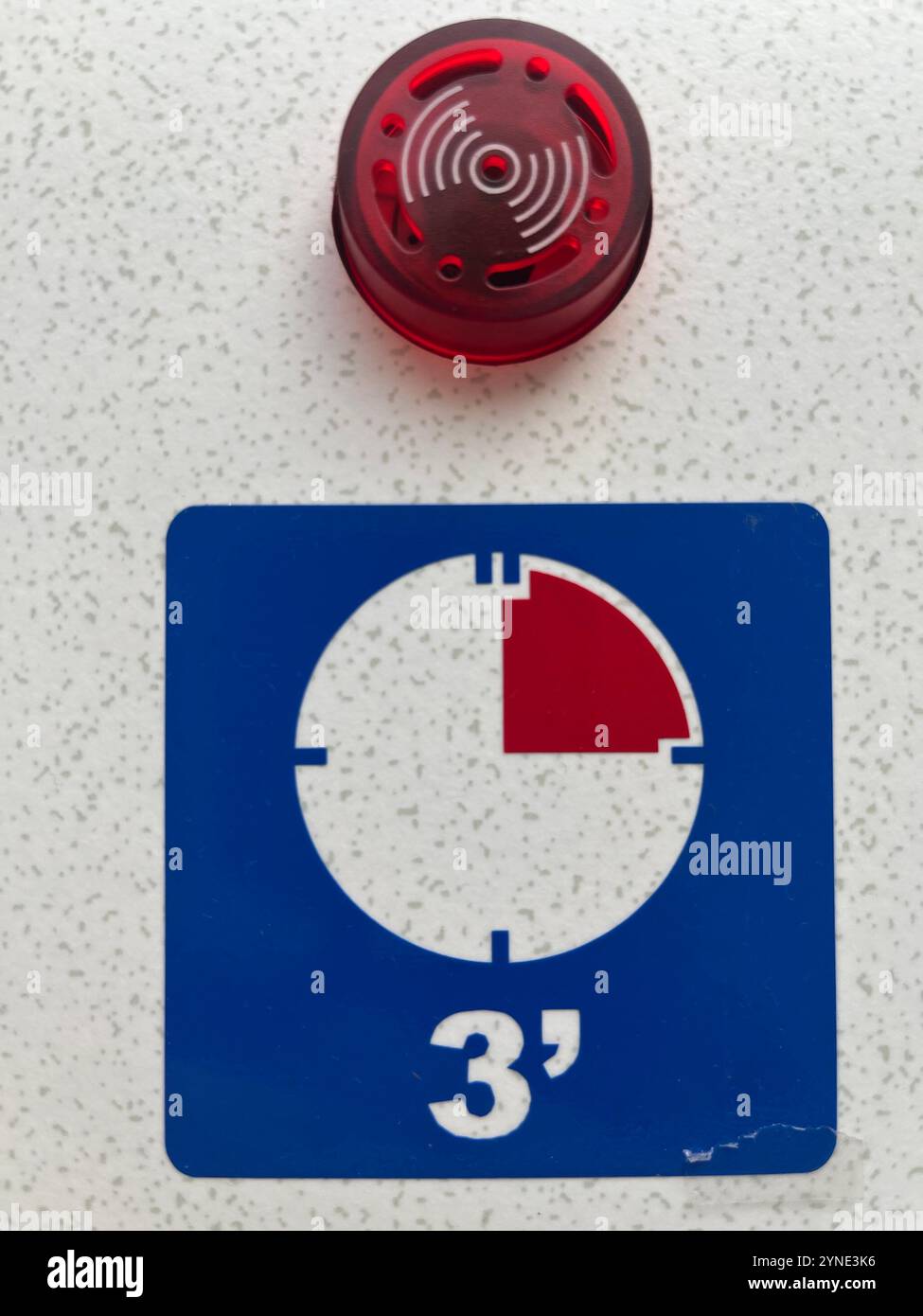 Restroom time monitor and time limit indicator or usage timer in automatic self-service paid public toilet in Sofia Bulgaria, Eastern Europe, Balkan - Smartphone Captured Stock Image