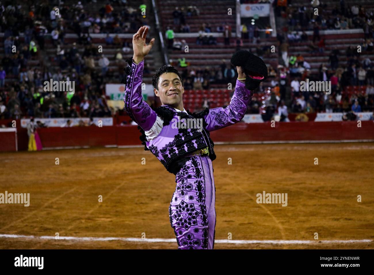 Mexico City, Mexico. 24th Nov, 2024. Mexican matador Sergio Flores acknowledges the public during the Fourth bullfight of the season at Plaza de Toros Mexico. on November 24, 2024 in Mexico City, Mexico. (Photo by Ian Robles/ Eyepix Group/Sipa USA) Credit: Sipa USA/Alamy Live News Stock Photo