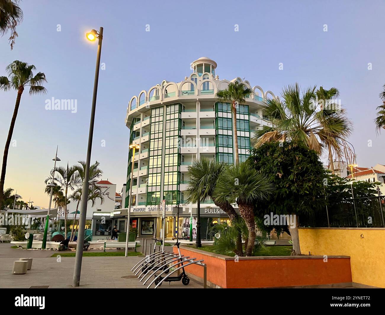 Parque Santiago IV Apartments in Playa de las Américas. Arona, Tenerife, Canary Islands, Spain. 7th February 2023. - Smartphone Captured Stock Image