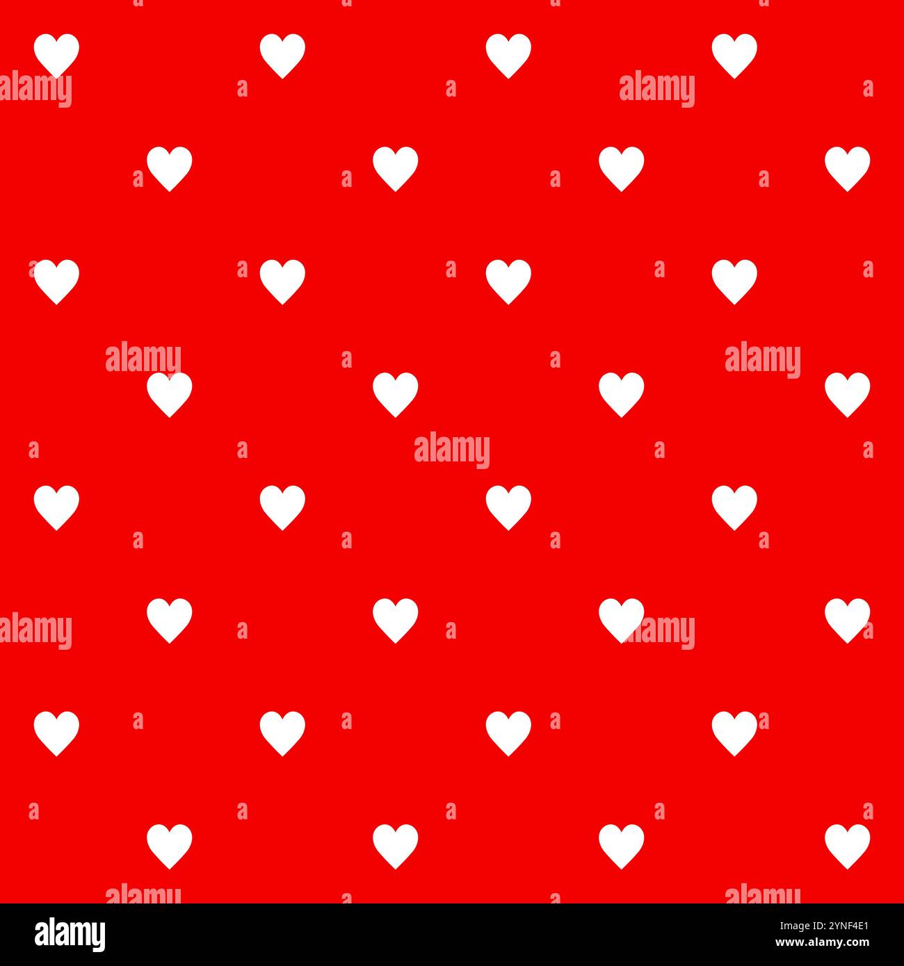 Seamless pattern white hearts on red background texture Stock Vector