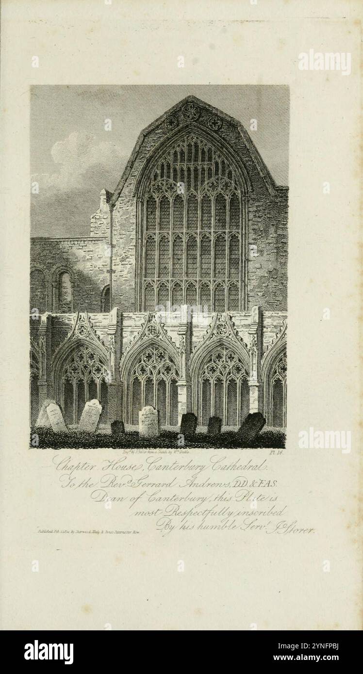 Canterbury Cathedral Chapter House Storer Plate 16 historyantiquiti01stor 0075. Stock Photo