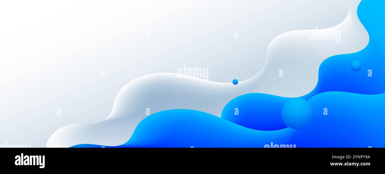 White and blue abstract fluid background. wave design Stock Vector ...