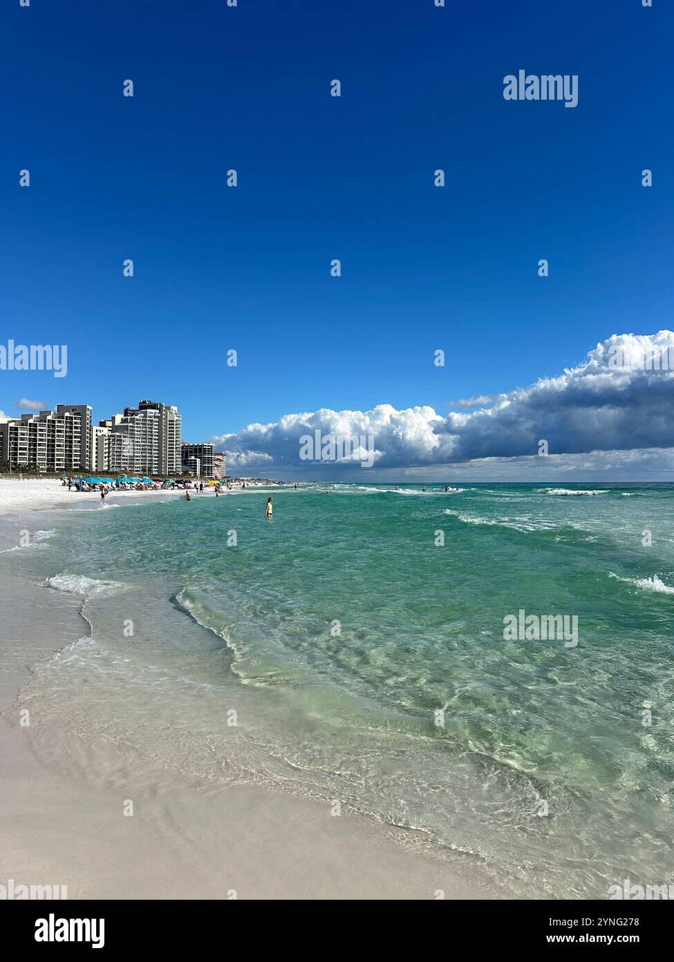 Winter shoreline view of the Gulf of Mexico Emerald Coast Florida - Smartphone Captured Stock Image