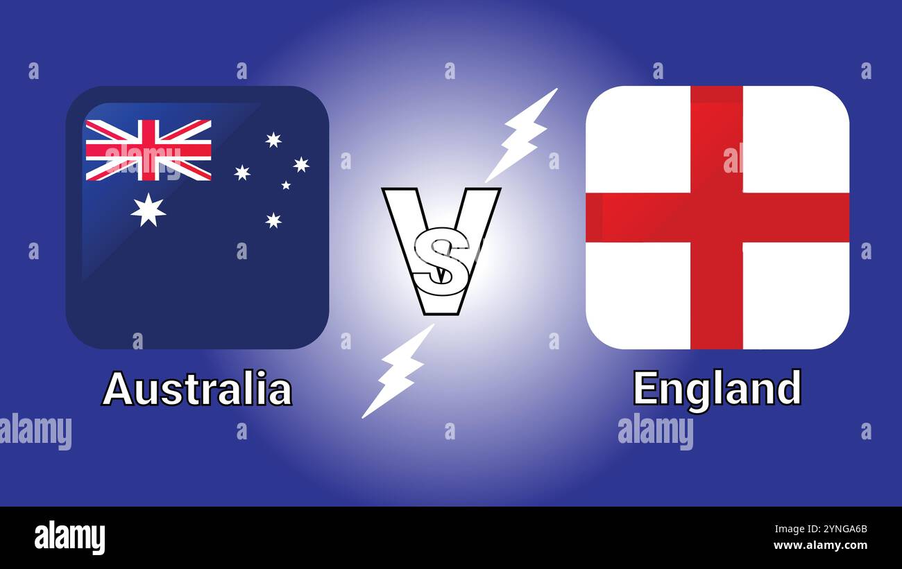 Australia Vs England 3D Illustration vector flags in shaded Rounded ...