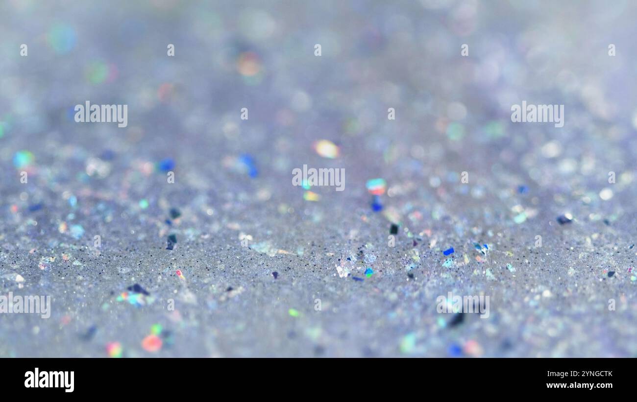Liquid glitter spill. Shiny gel texture. Defocused holographic sequin ...