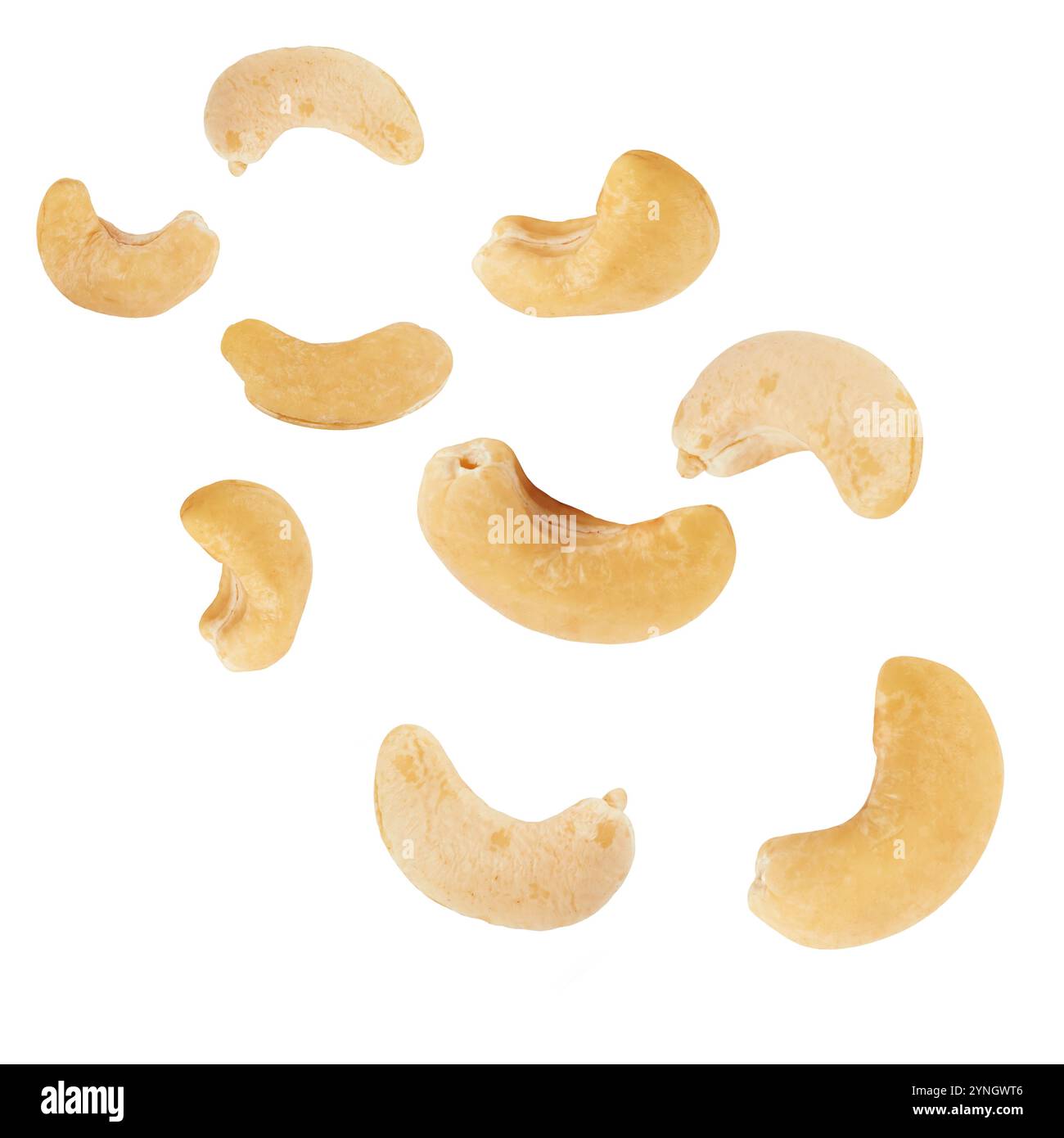 Cashew nuts isolated on a white background Stock Photo