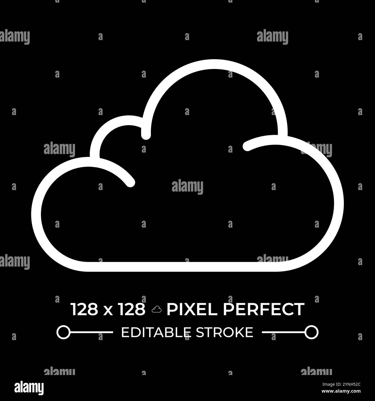 Cloud white linear icon for dark theme Stock Vector Image & Art - Alamy