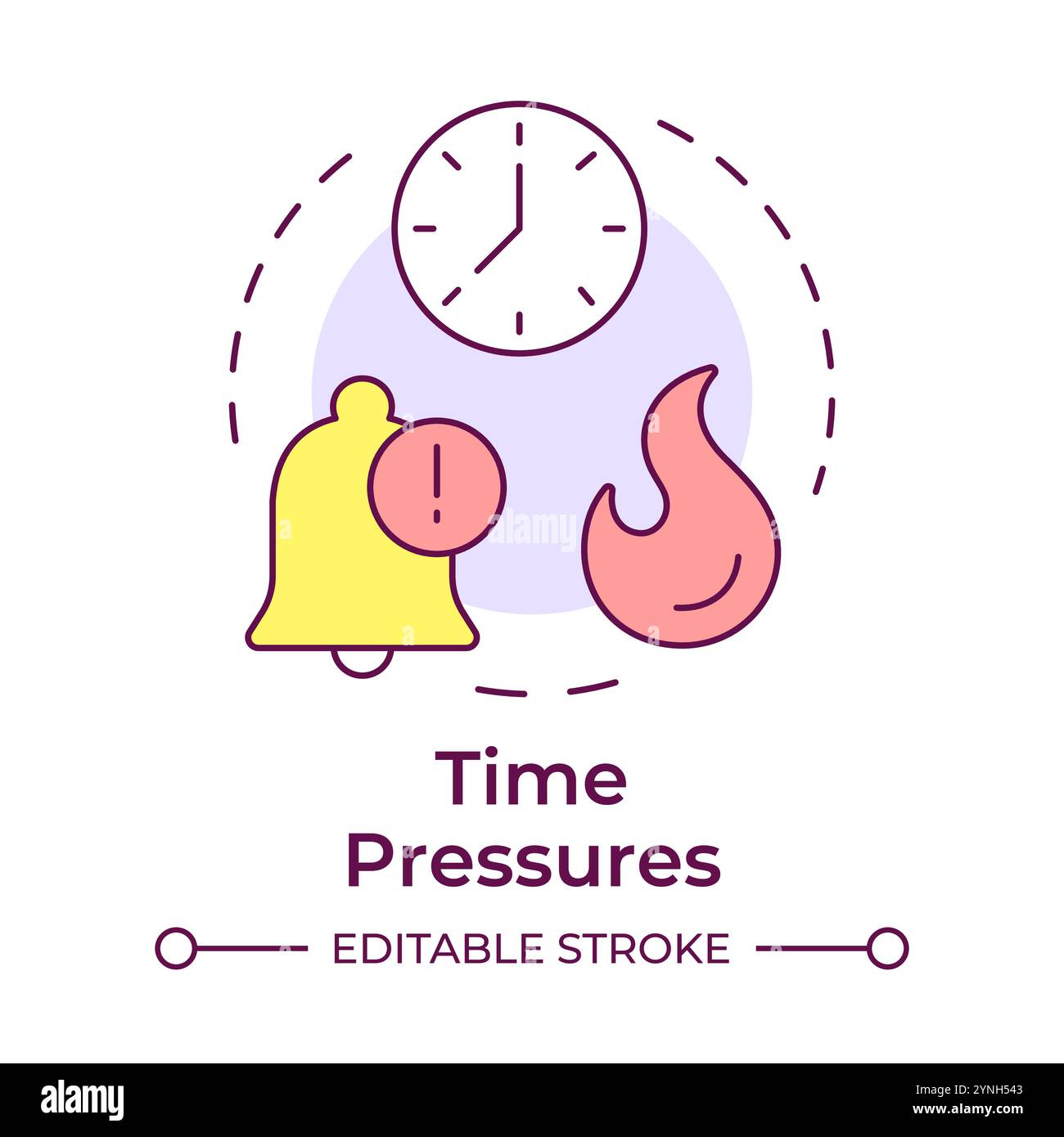 Time pressures multi color concept icon Stock Vector