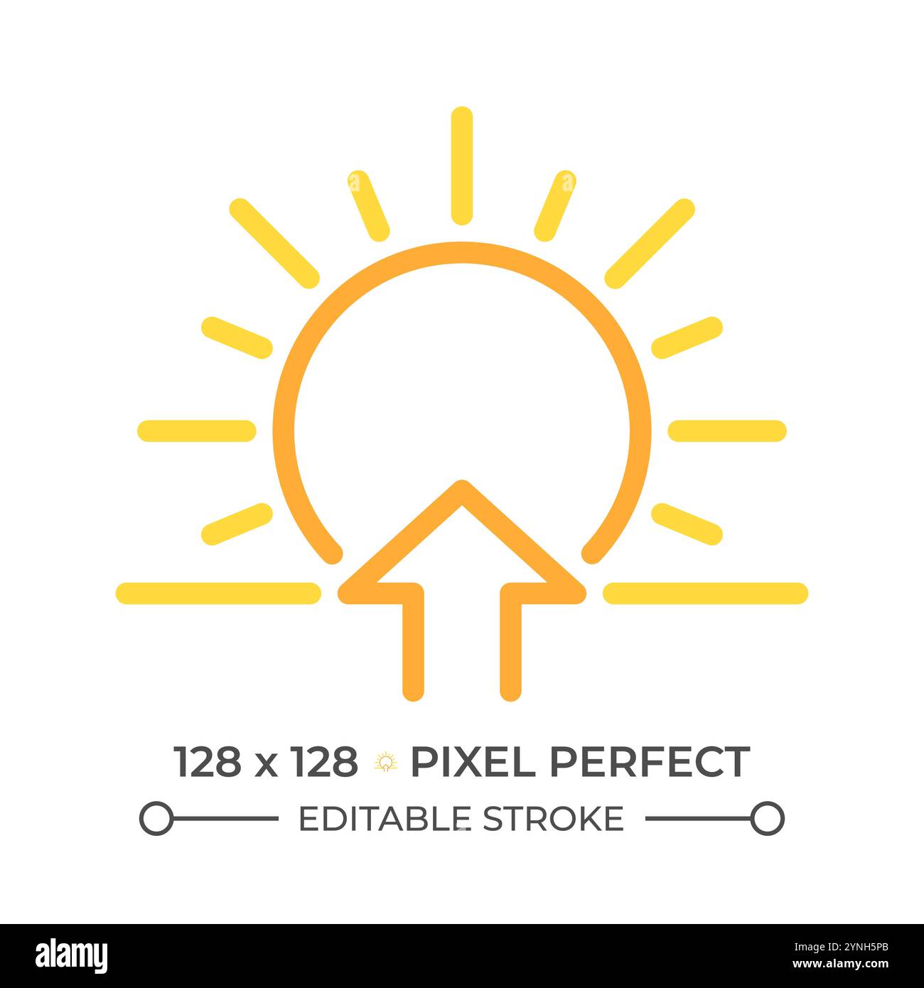 Sunrise two color line icon Stock Vector