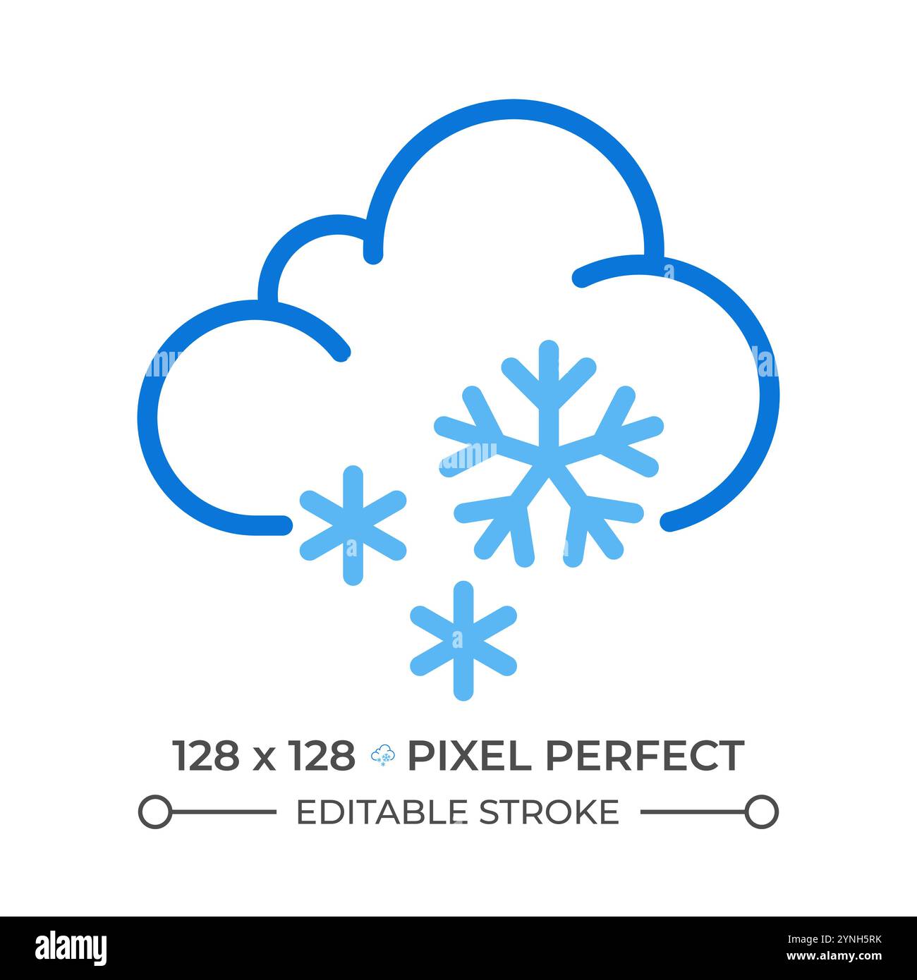 Snow two color line icon Stock Vector