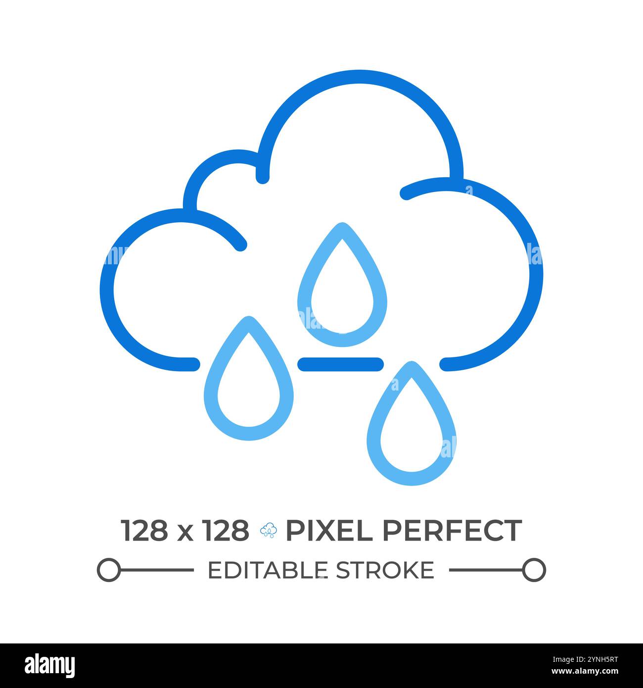 Rain two color line icon Stock Vector