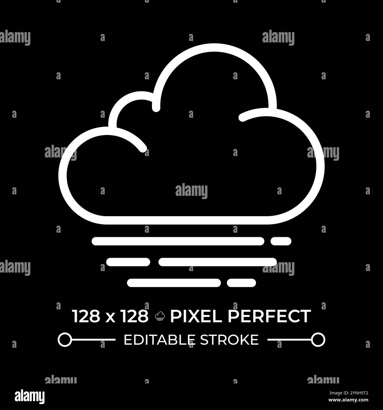 Fog white linear icon for dark theme Stock Vector Image & Art - Alamy