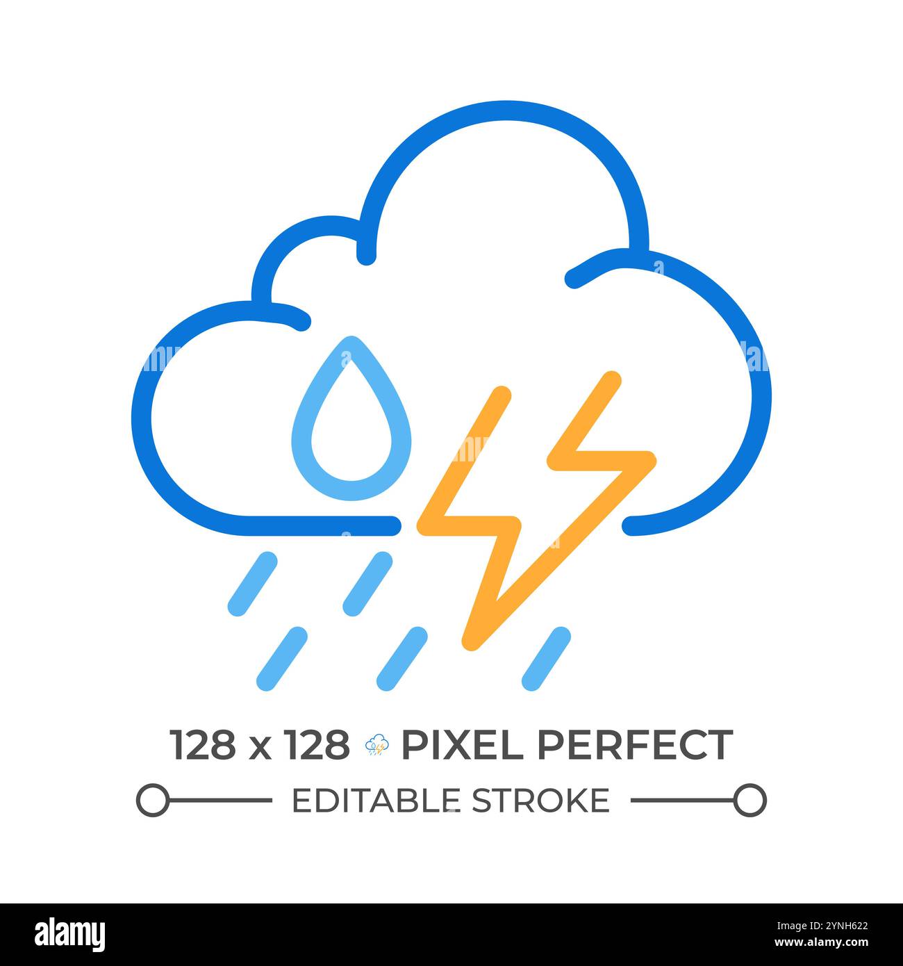 Storm two color line icon Stock Vector